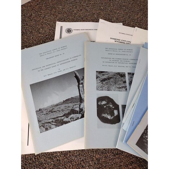 LOT OF GEOLOGY MINING WYOMING STATE WIDE SURVEY AND GEOLOGICAL REPORTS VINTAGE - Picture 7 of 8